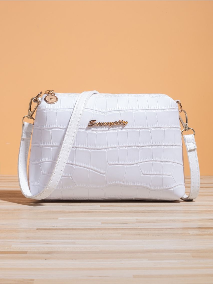 Metal Letter Decor Square Bag