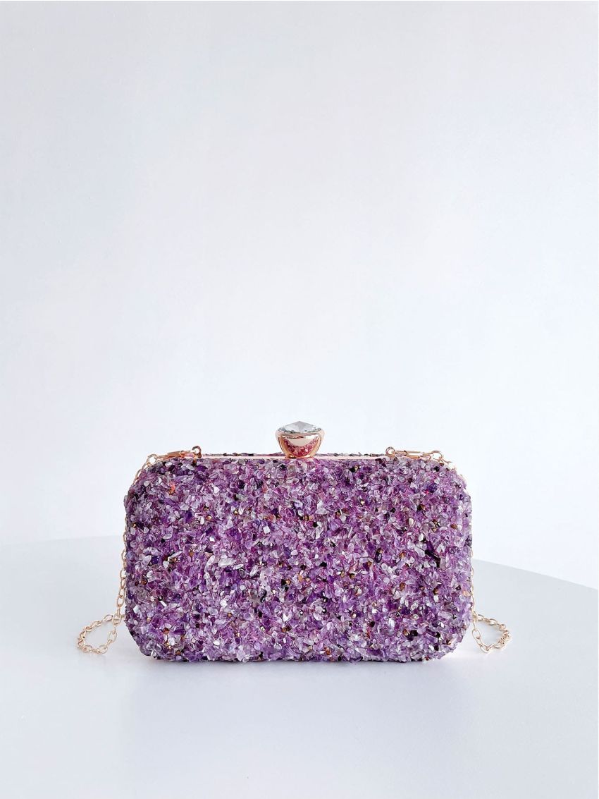 Rhinestone Decor Box Bag