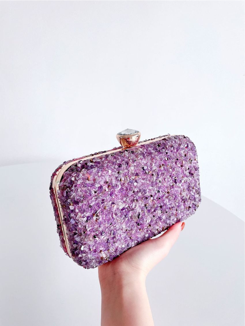 Rhinestone Decor Box Bag
