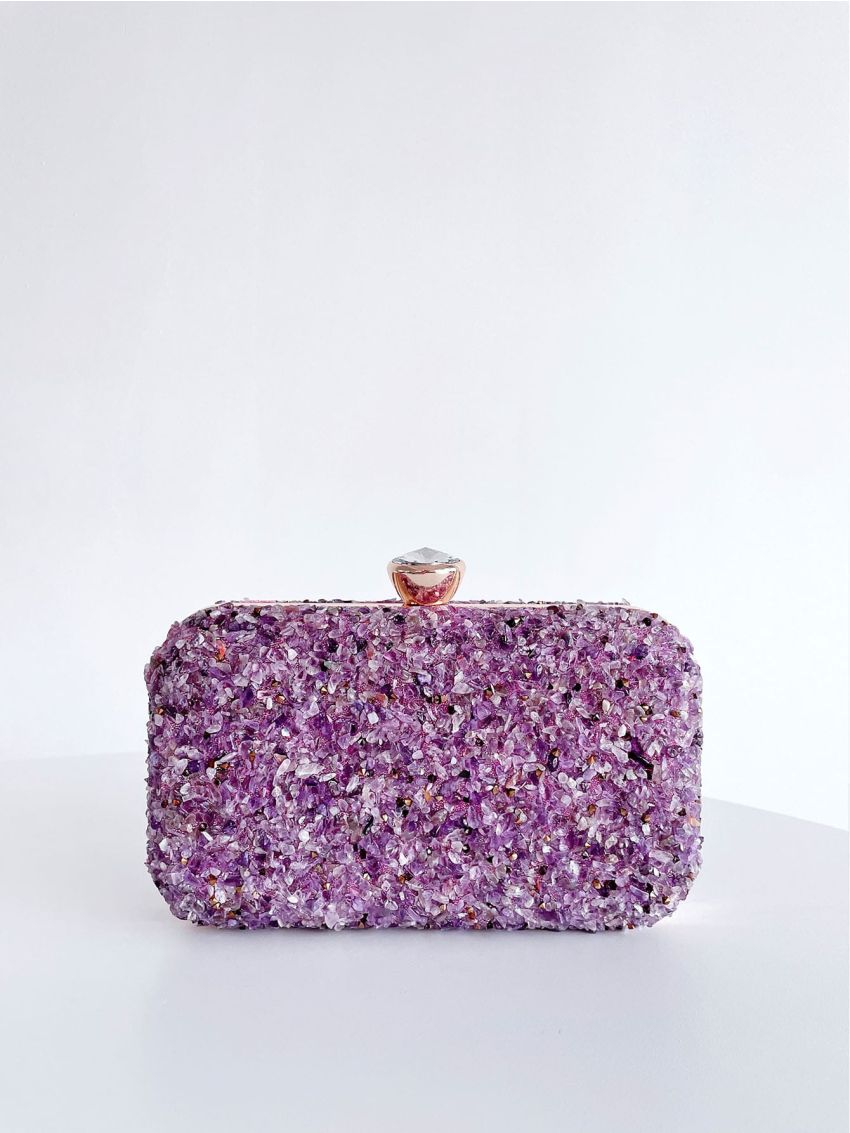 Rhinestone Decor Box Bag