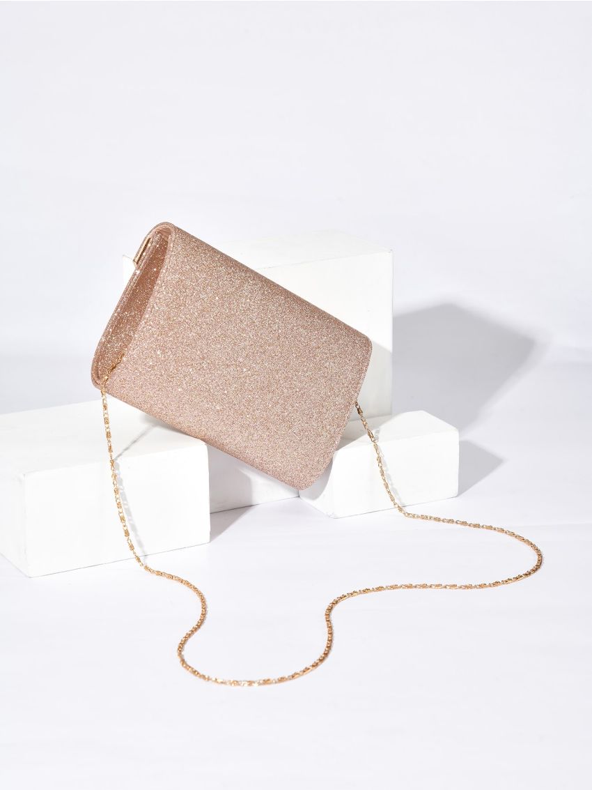 Glitter Metal Decor Evening Bag