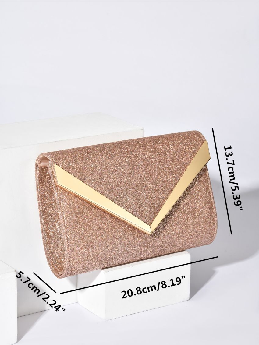 Glitter Metal Decor Evening Bag