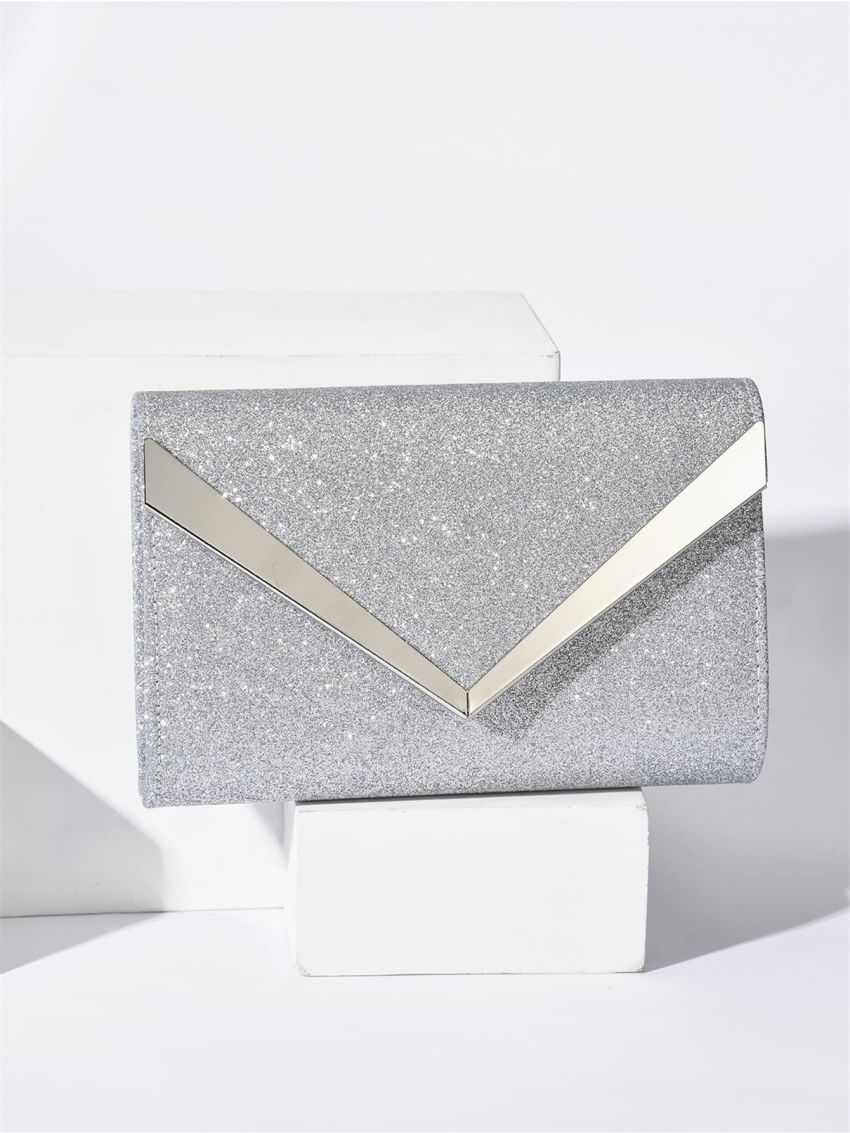 Glitter Metal Decor Evening Bag