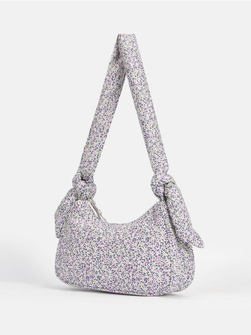 Colorblock Knot Detail Baguette Bag