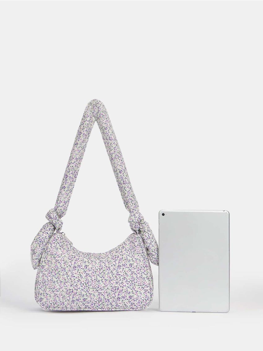 Colorblock Knot Detail Baguette Bag