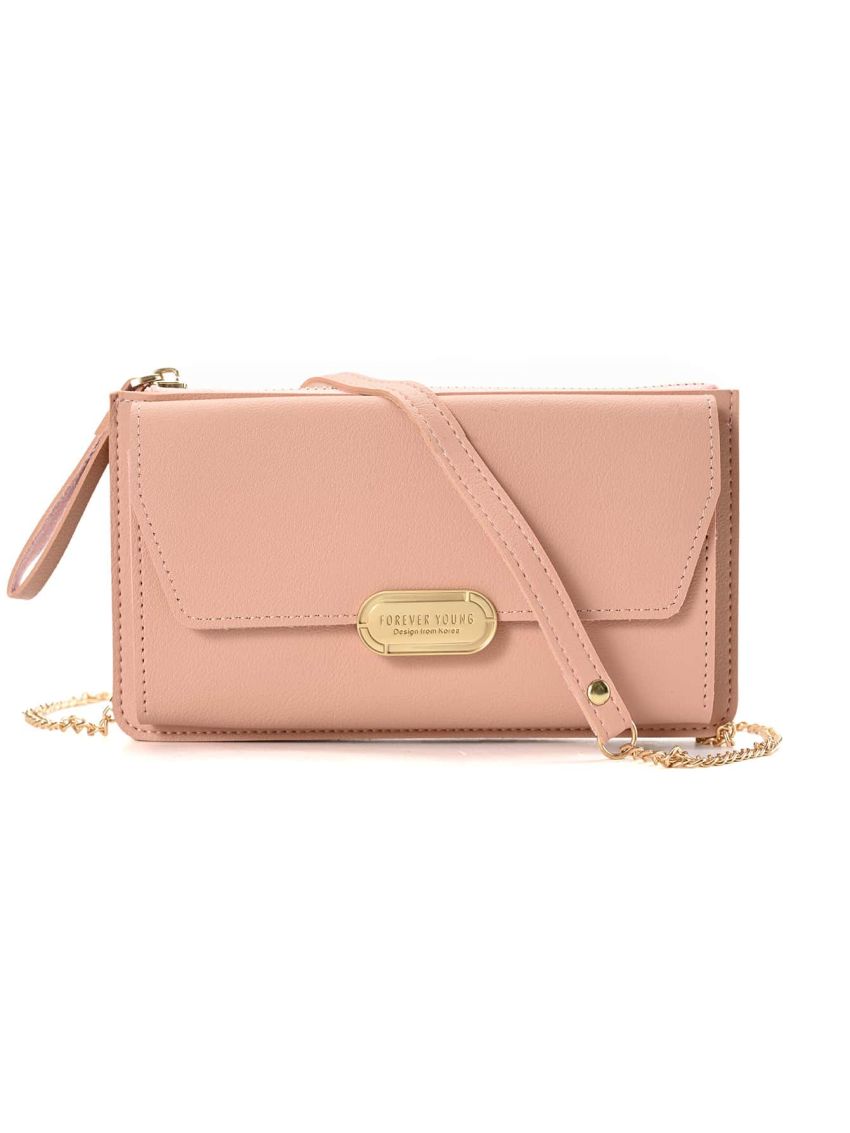 Letter Detail Flap Square Bag