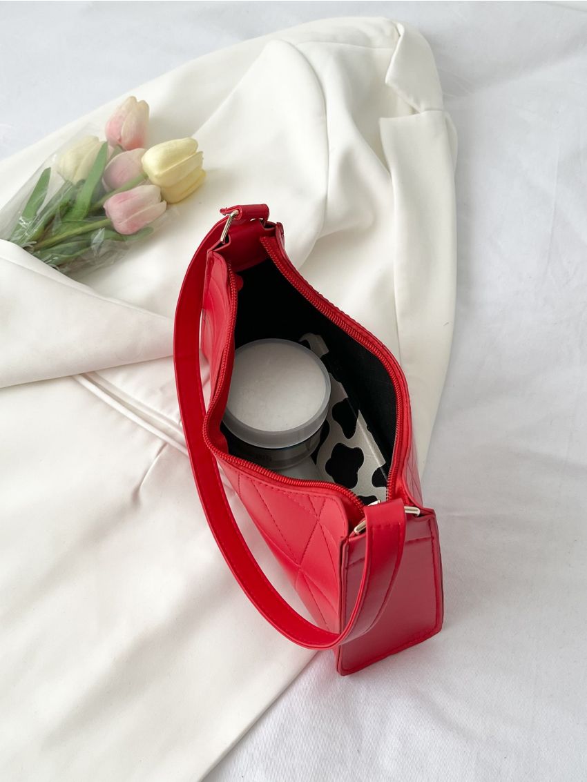 Minimalist Quilted Baguette Bag