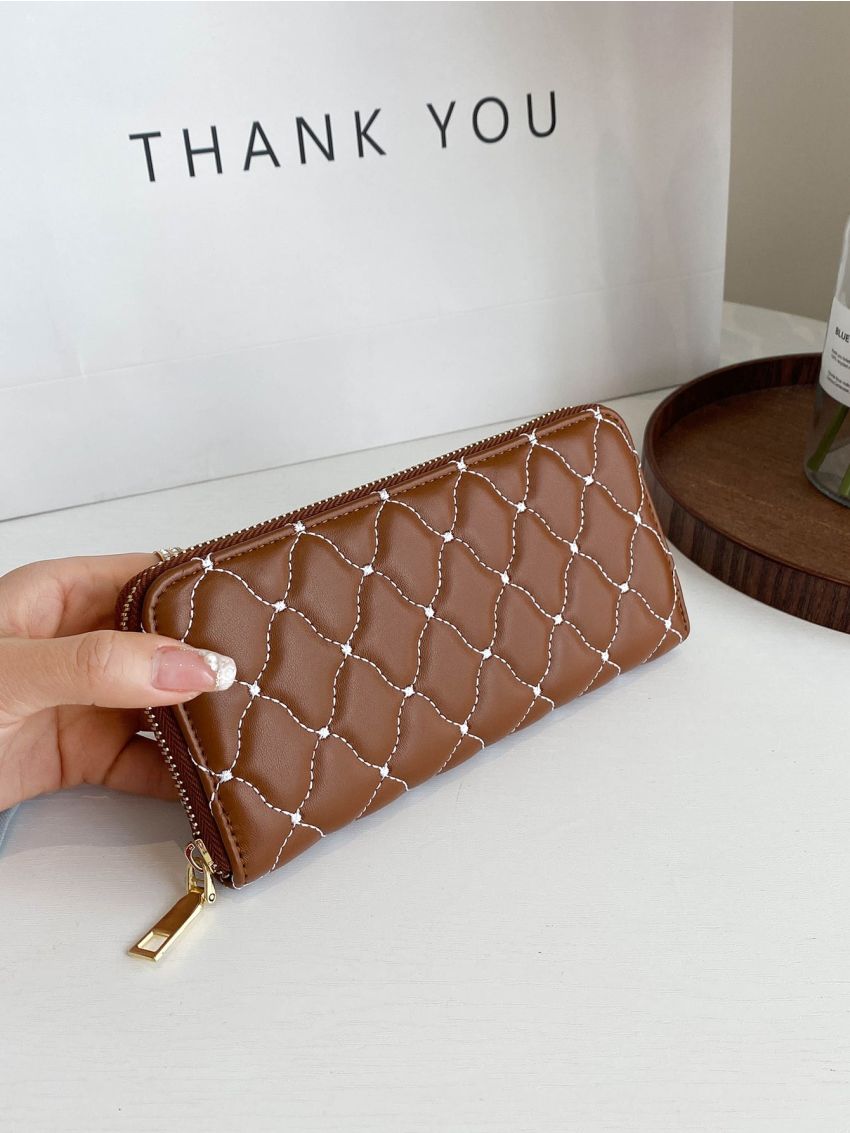 Minimalist Quilted Long Wallet