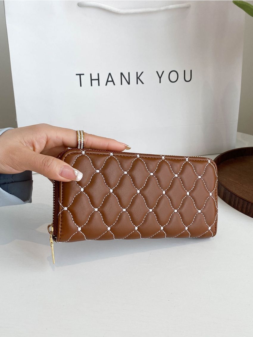 Minimalist Quilted Long Wallet