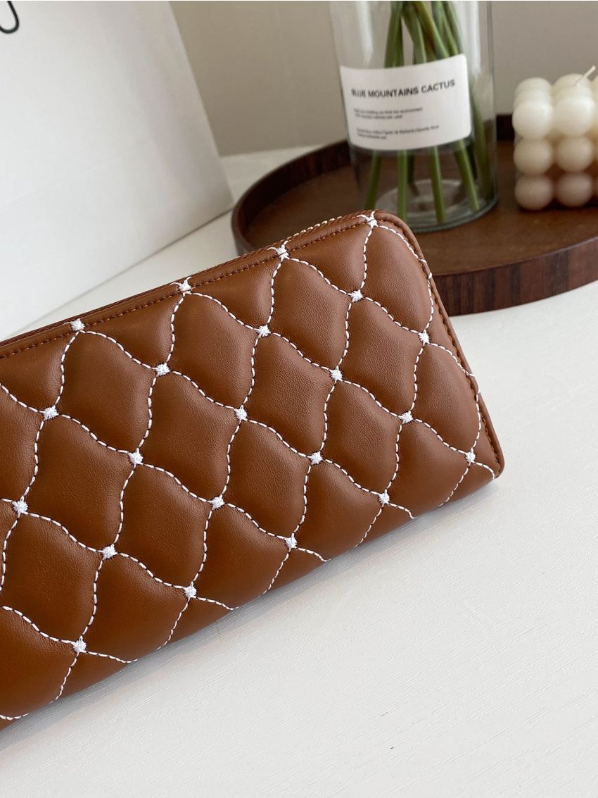 Minimalist Quilted Long Wallet