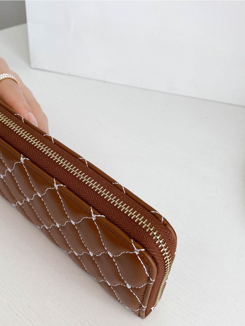 Minimalist Quilted Long Wallet
