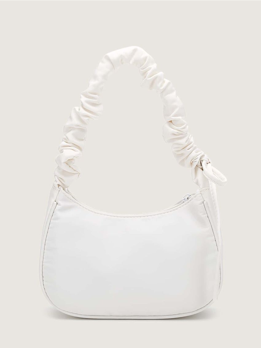 Cartoon Patch & Bow Decor Ruched Baguette Bag