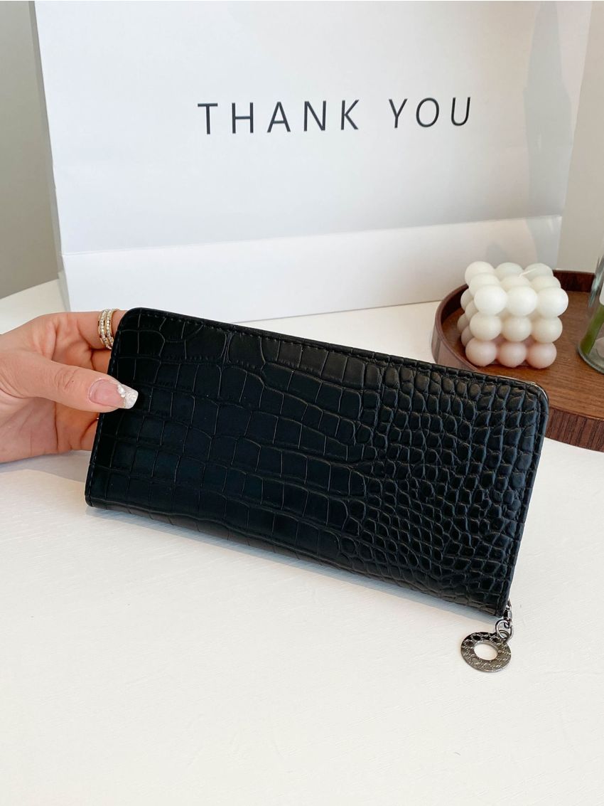 Metal Skull Decor Long Wallet