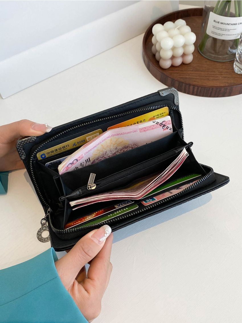 Metal Skull Decor Long Wallet