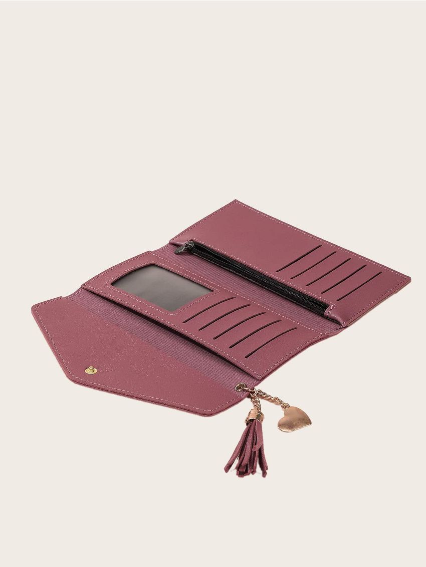 Tassel Decor Fold Over Purse