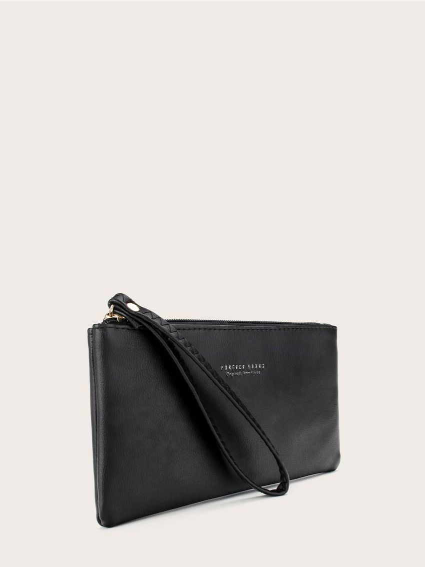 Letter Graphic Purse With Wristlet