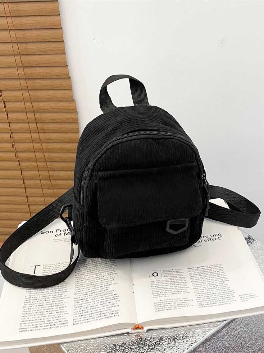 Mini Minimalist Pocket Front Corduroy Classic Backpack