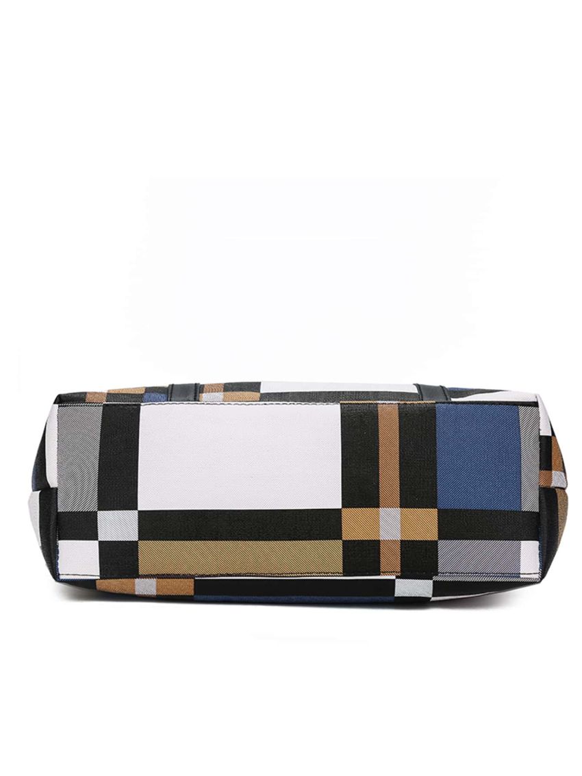 Plaid Pattern Shoulder Tote Bag