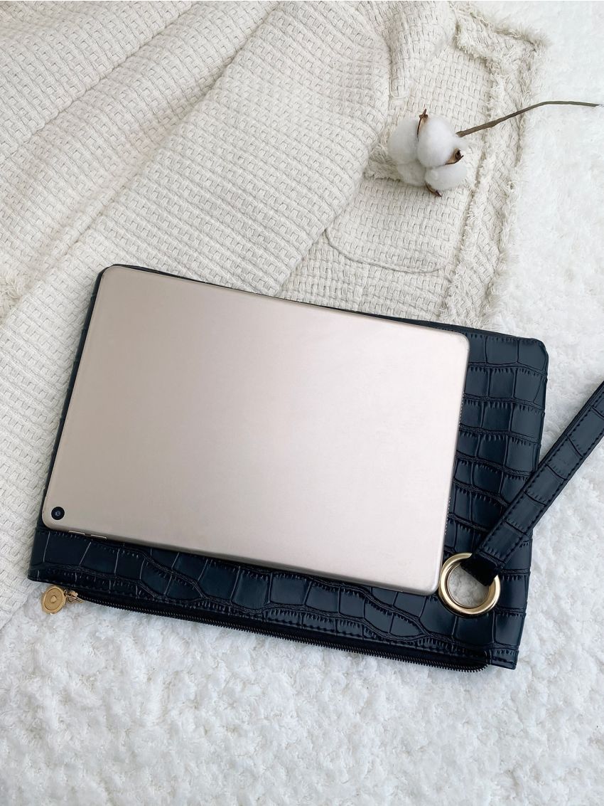 Crocodile Embossed Square Bag