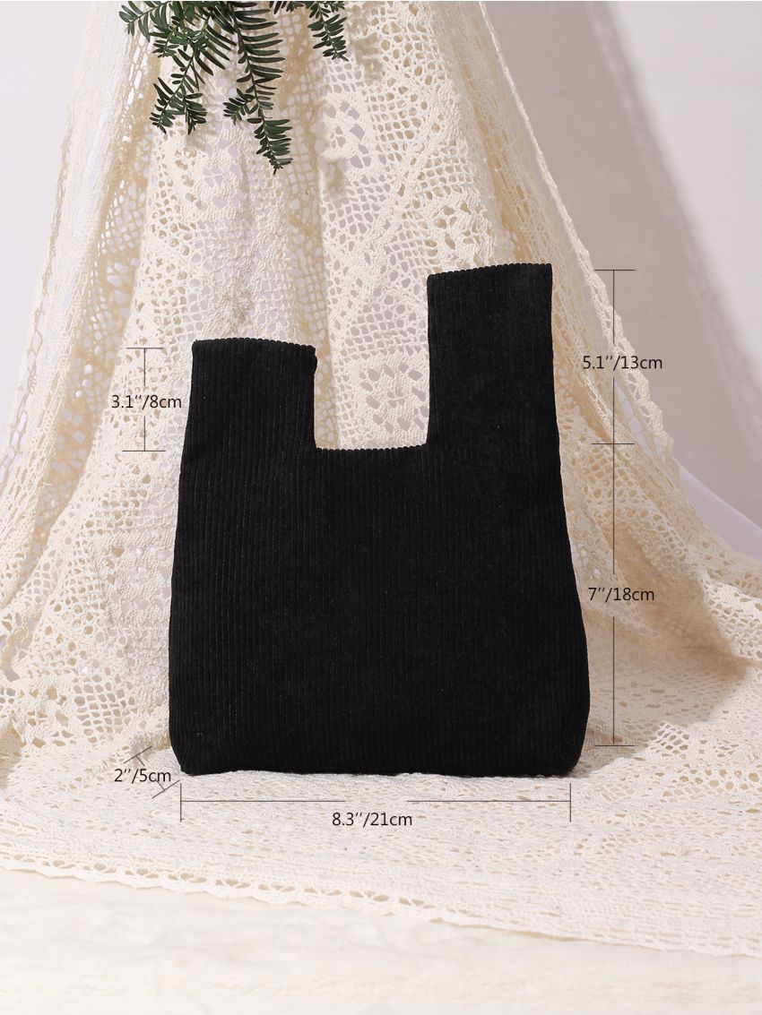 Minimalist Corduroy Satchel Bag