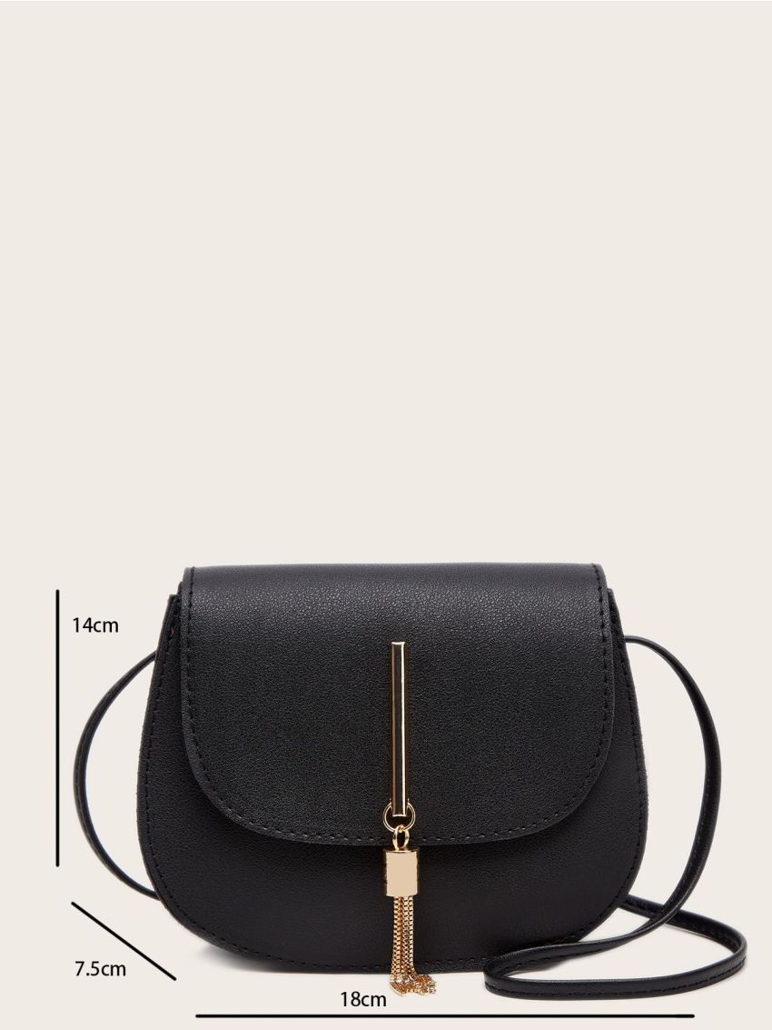Mini Metal Tassel Decor Saddle Bag