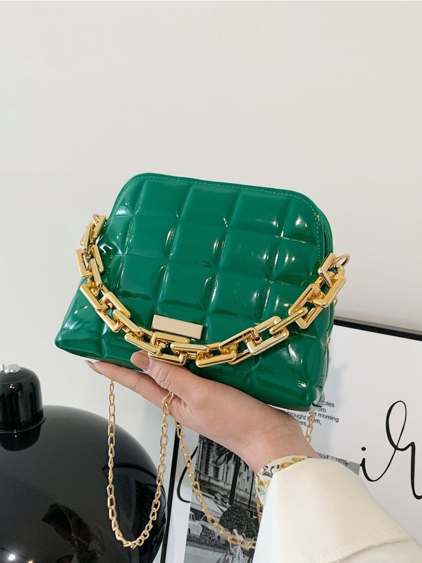 Textured Chain Dome Bag