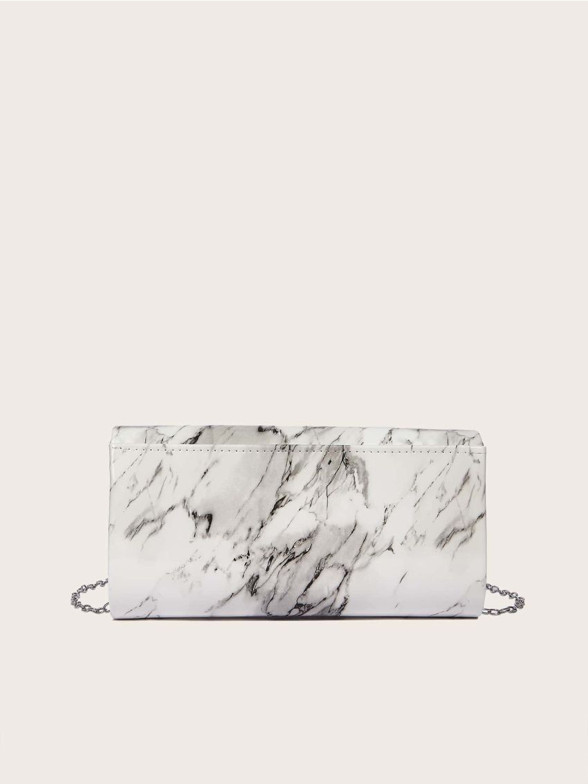 Mini Marble Pattern Flap Chain Square Bag