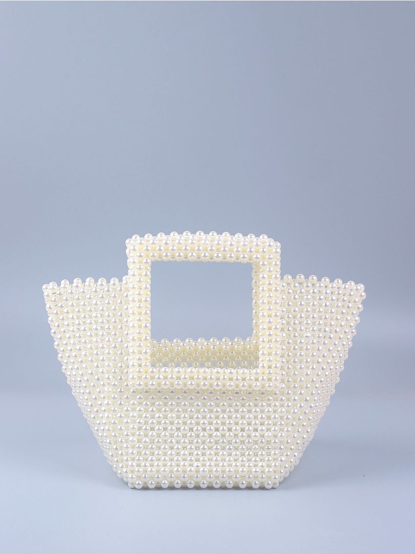 Mini Faux Pearl Decor Bucket Bag