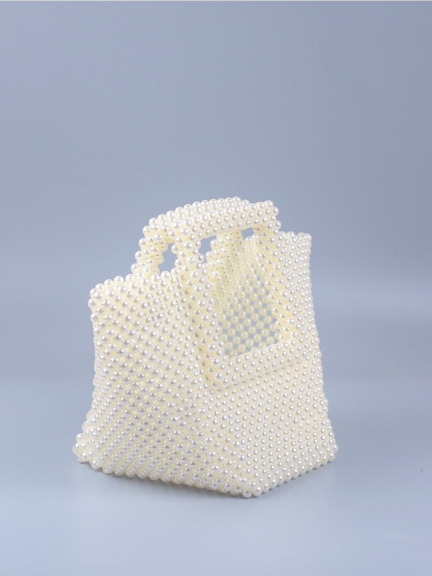 Mini Faux Pearl Decor Bucket Bag