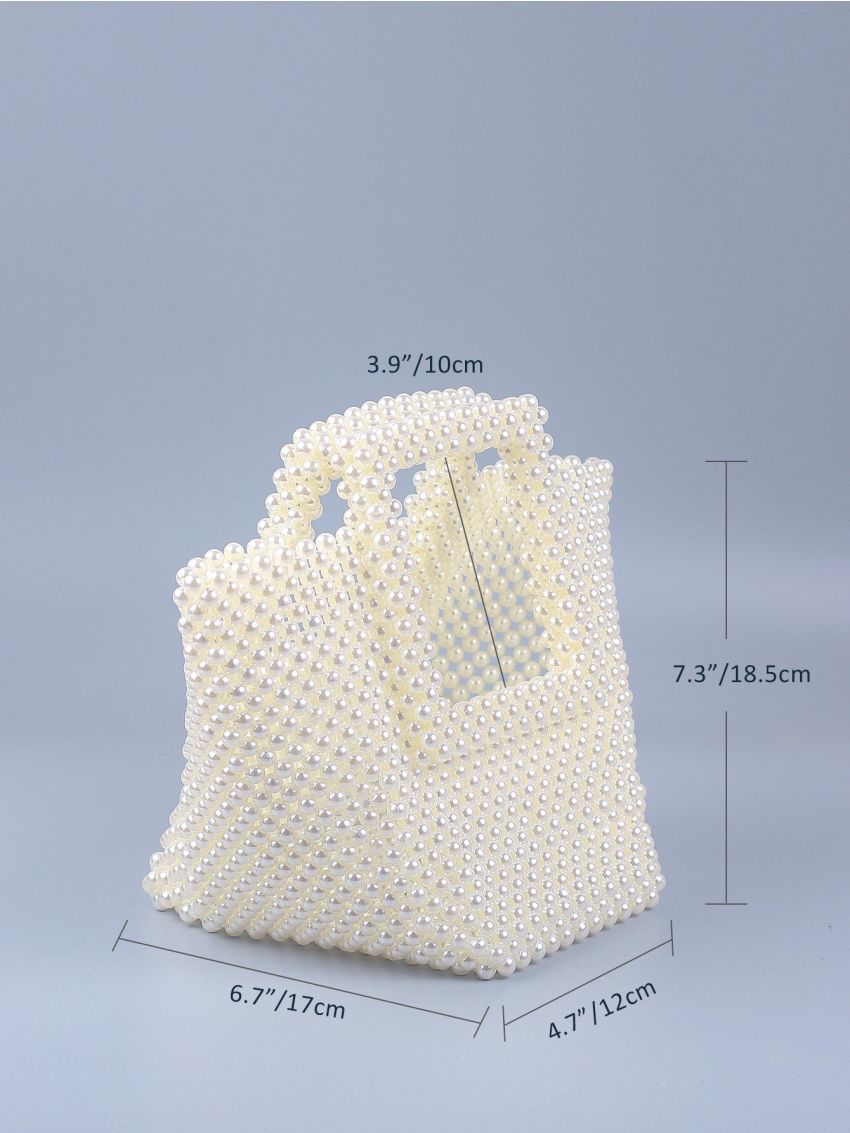 Mini Faux Pearl Decor Bucket Bag