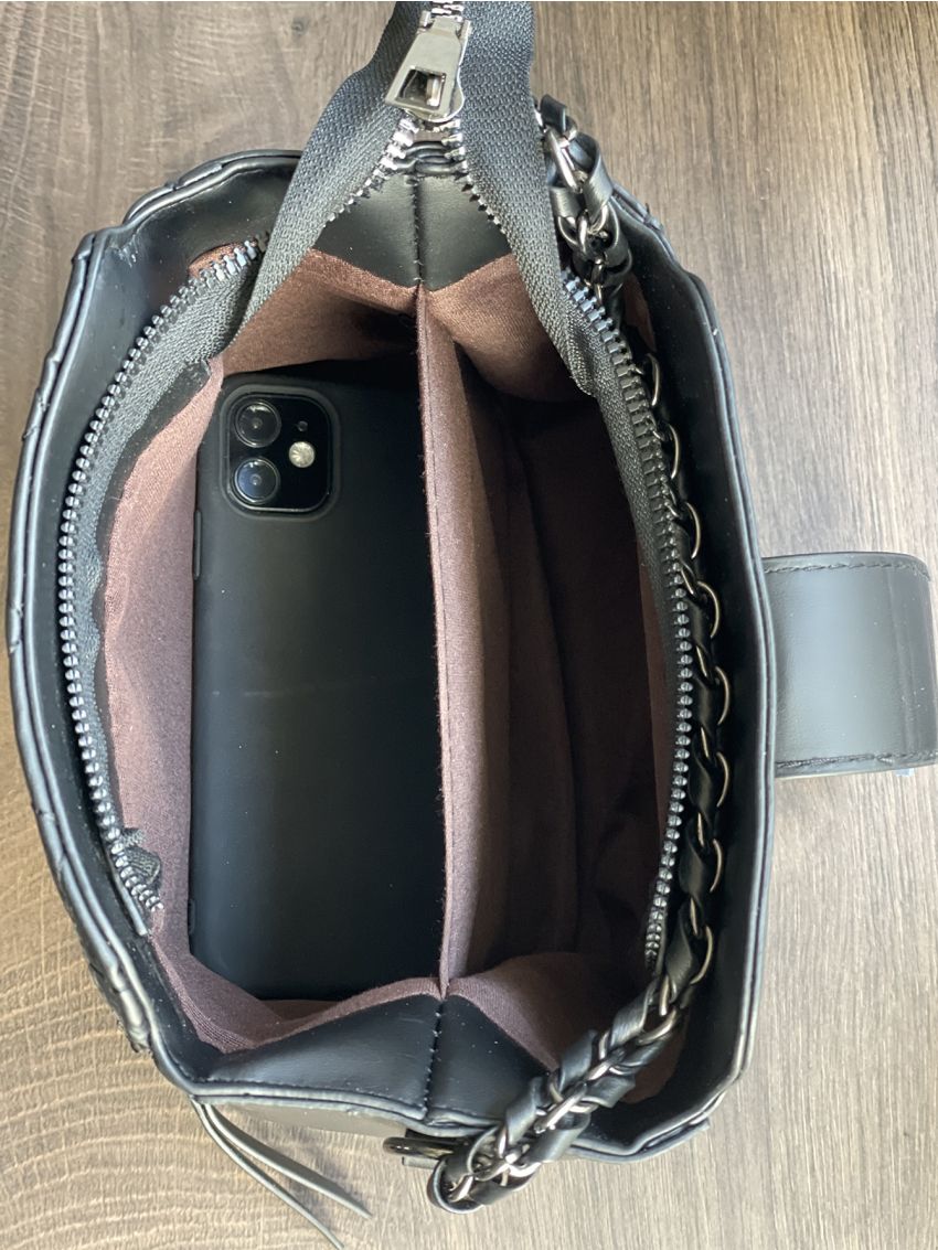 Mini Zipper Decor Quilted Chain Satchel Bag