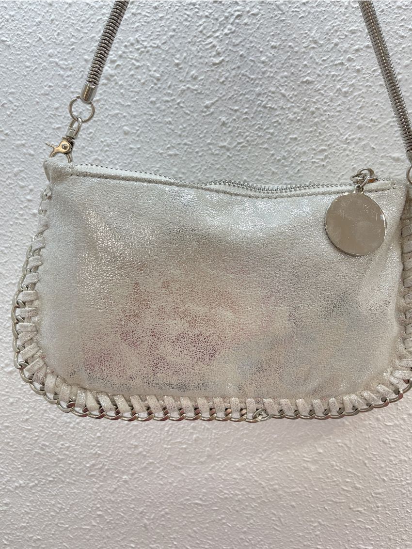 Braided Detail Chain Baguette Bag