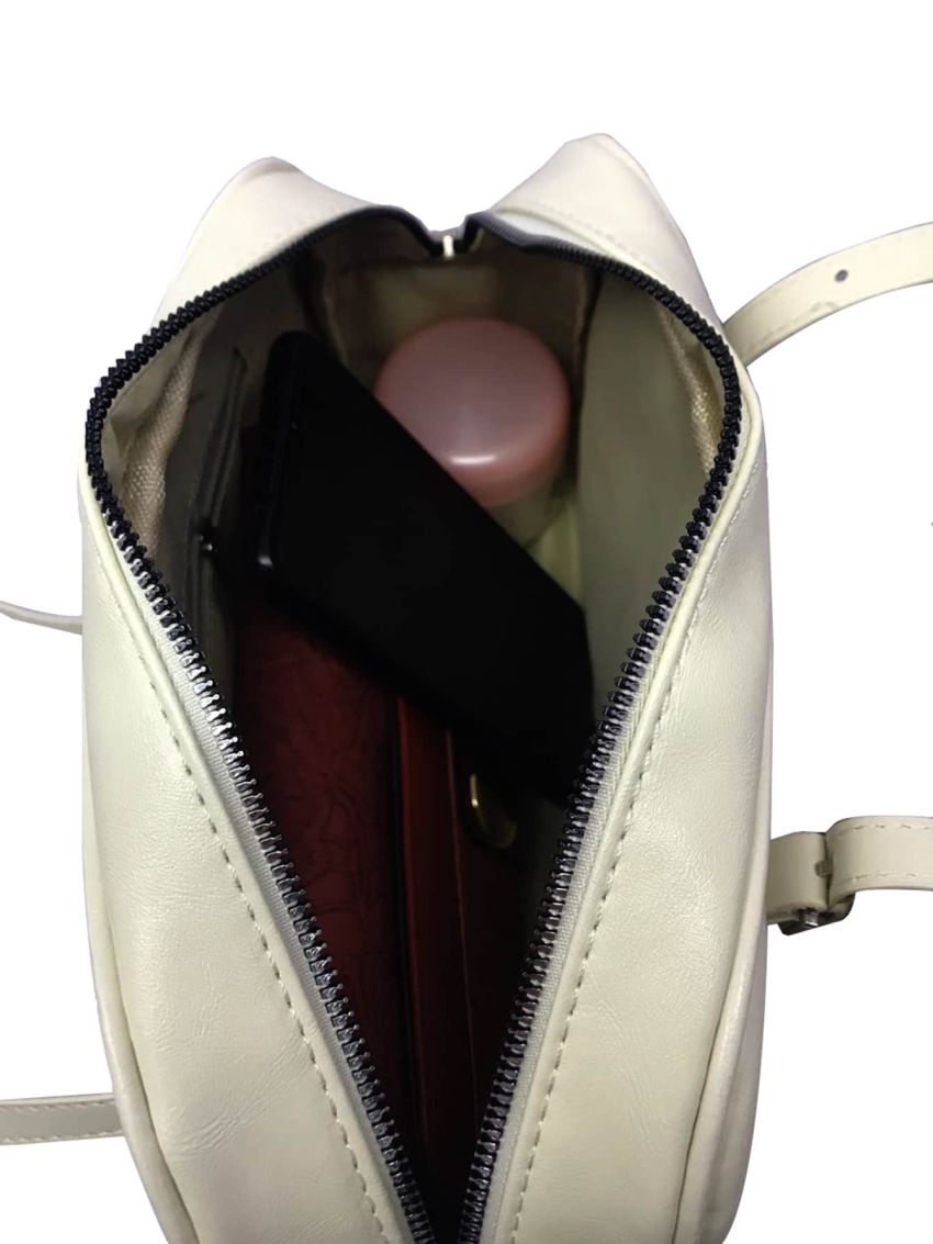 Buckle Detail Solid Baguette Bag