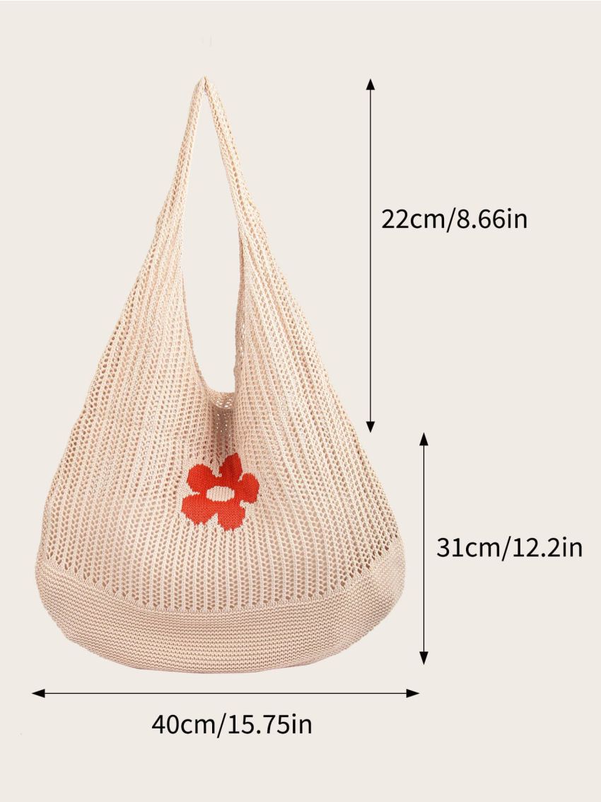 Flower Pattern Crochet Bag