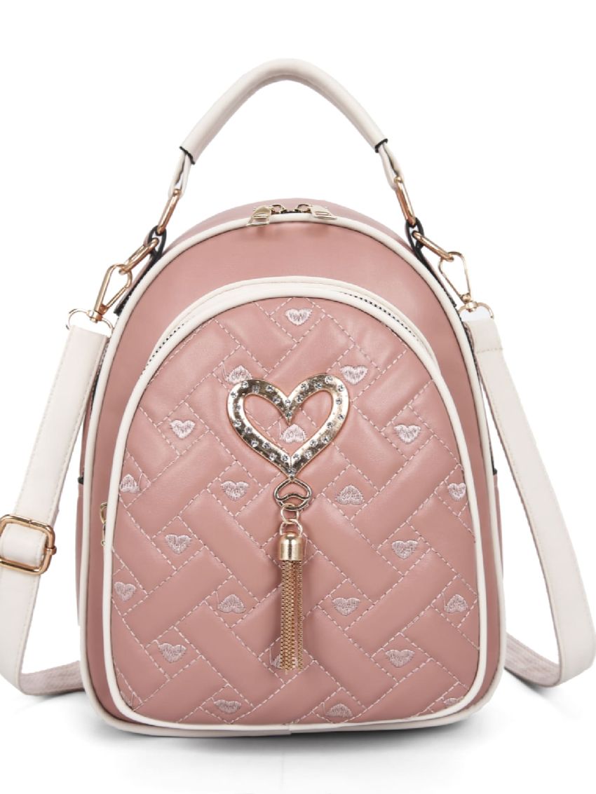 Heart & Tassel Detail Classic Backpack