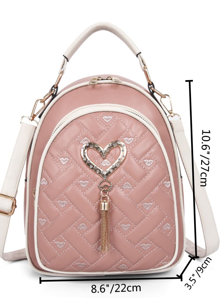 Heart & Tassel Detail Classic Backpack