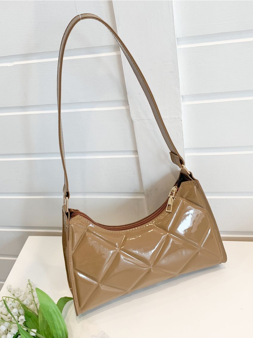 Minimalist Embossed Baguette Bag