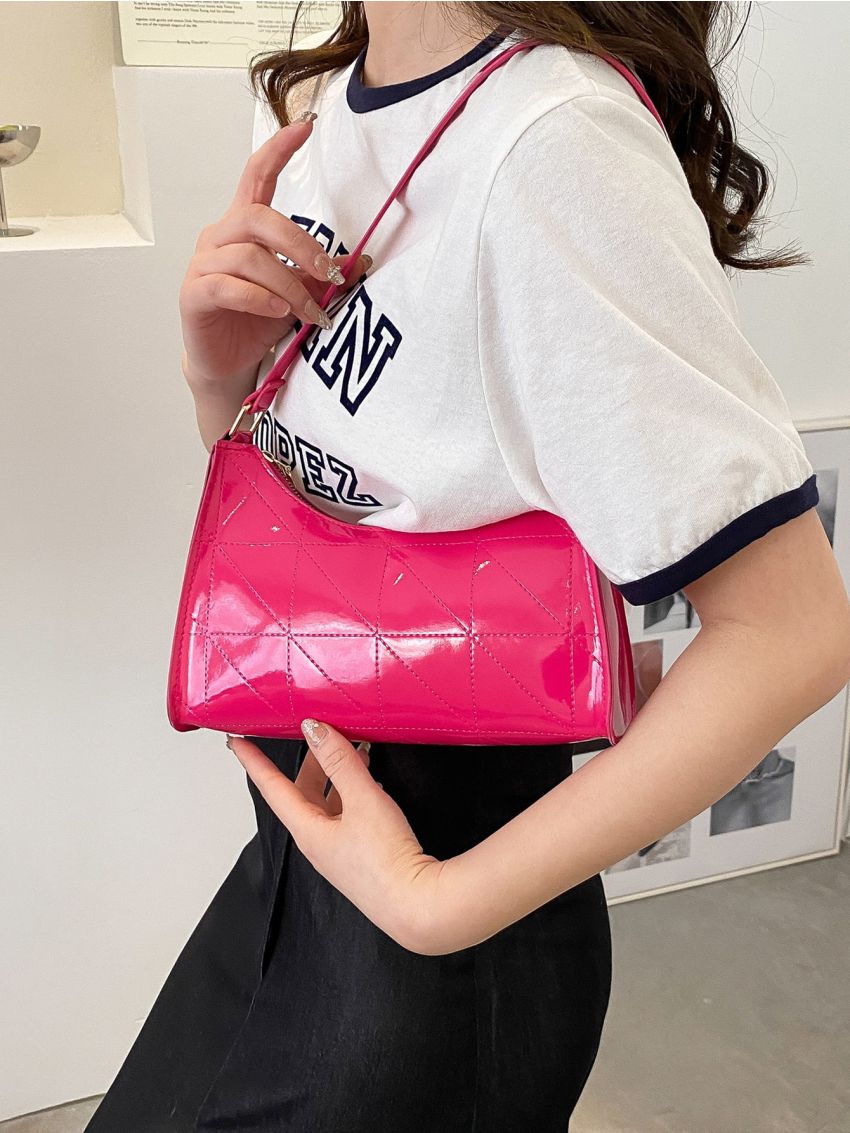 Stitch Detail Top Handle Baguette Bag