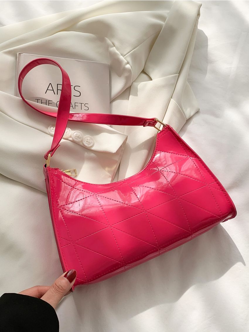 Stitch Detail Top Handle Baguette Bag