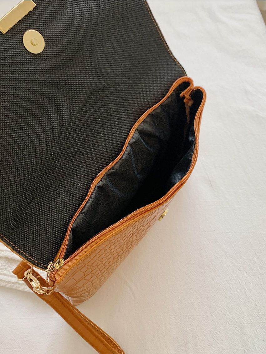 Croc Decor Clutch Bag