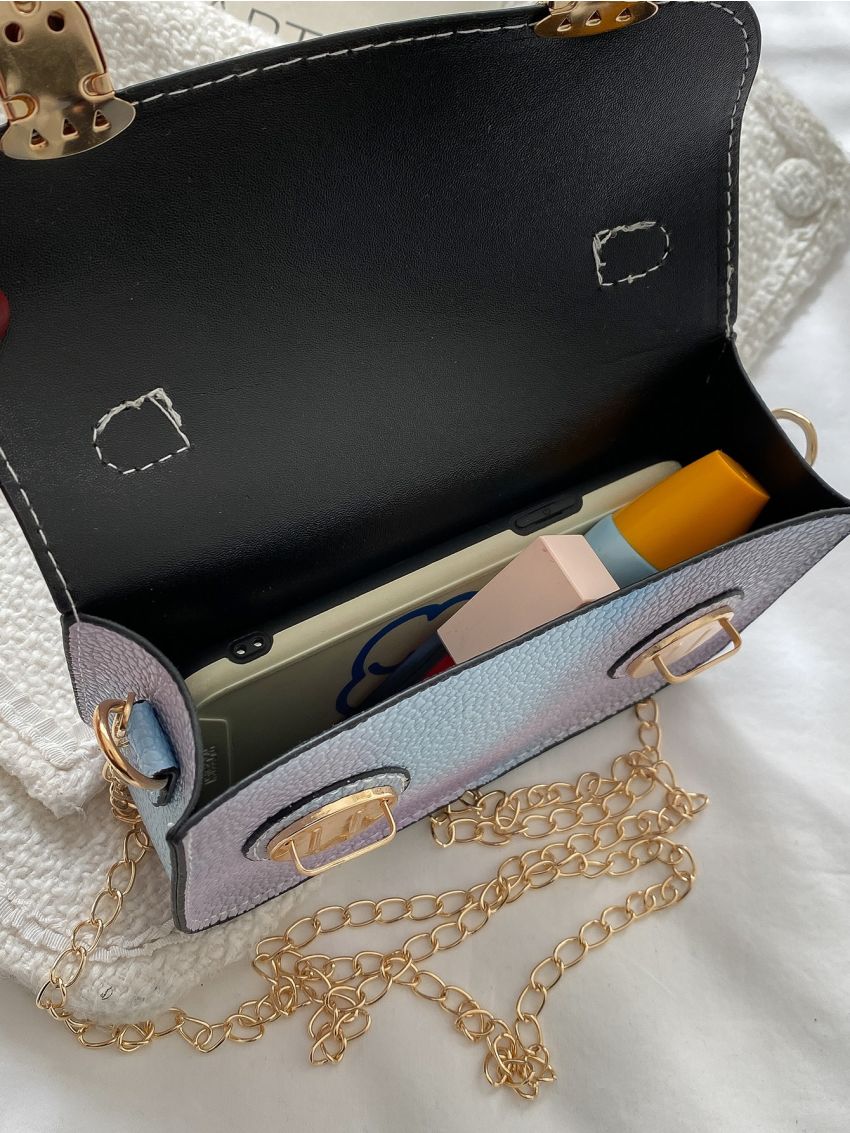 Mini Litchi Embossed Ombre Square Bag