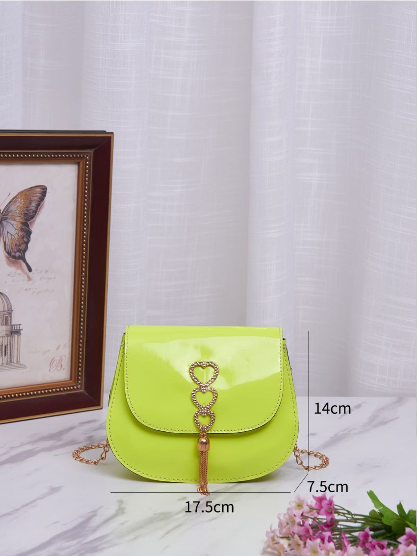 Minimalist Tassel Decor Saddle Bag