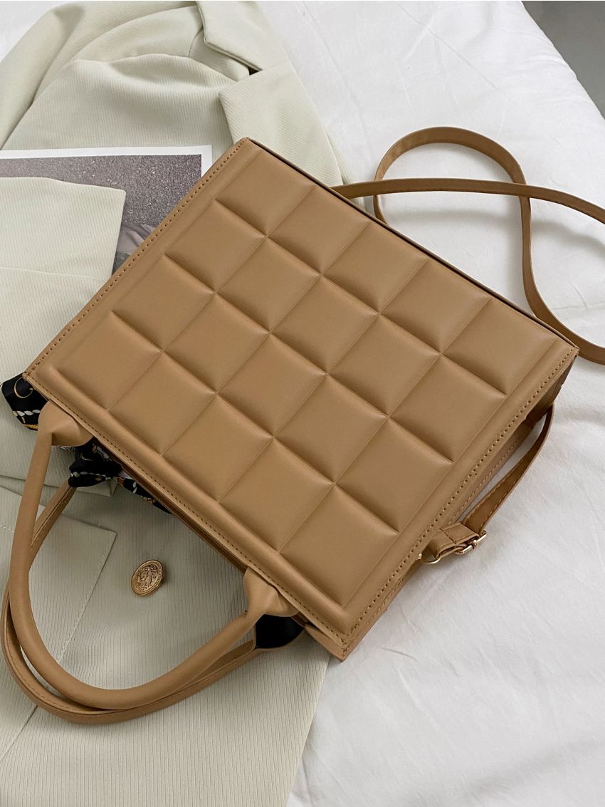 Twilly Scarf Decor Geometric Embossed Square Bag