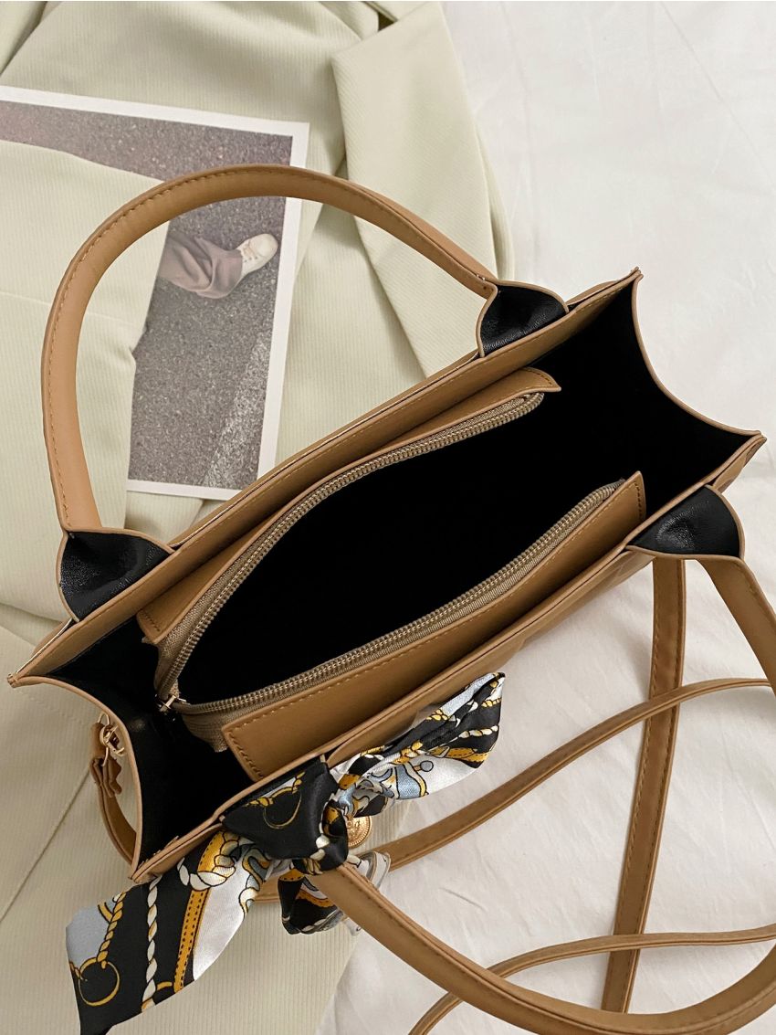 Twilly Scarf Decor Geometric Embossed Square Bag