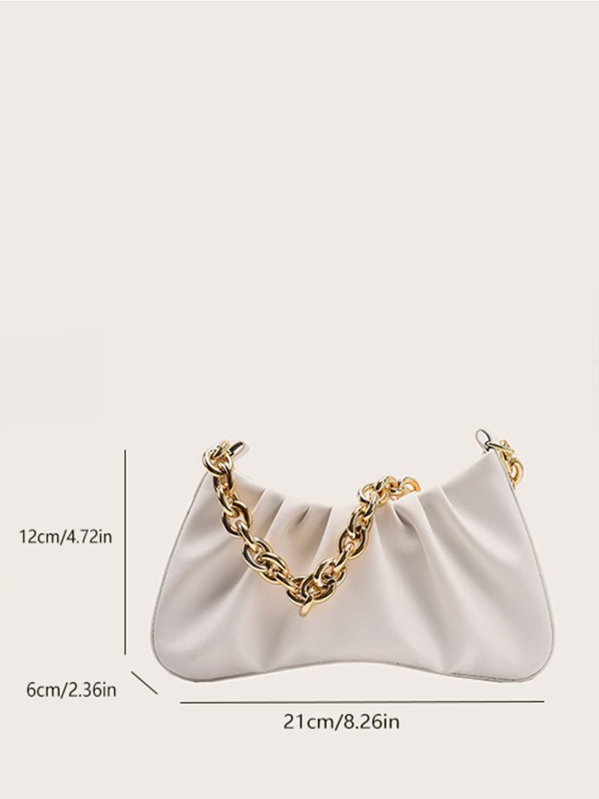 Minimalist Ruched Baguette Bag