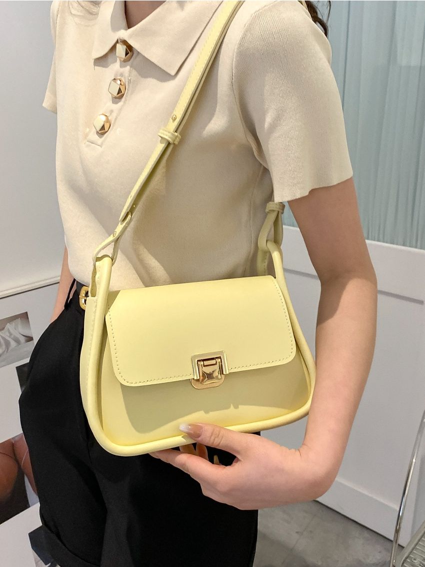 Metal Lock Design Square Bag