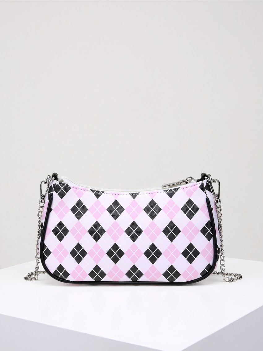 Geometric Pattern Chain Decor Square Bag
