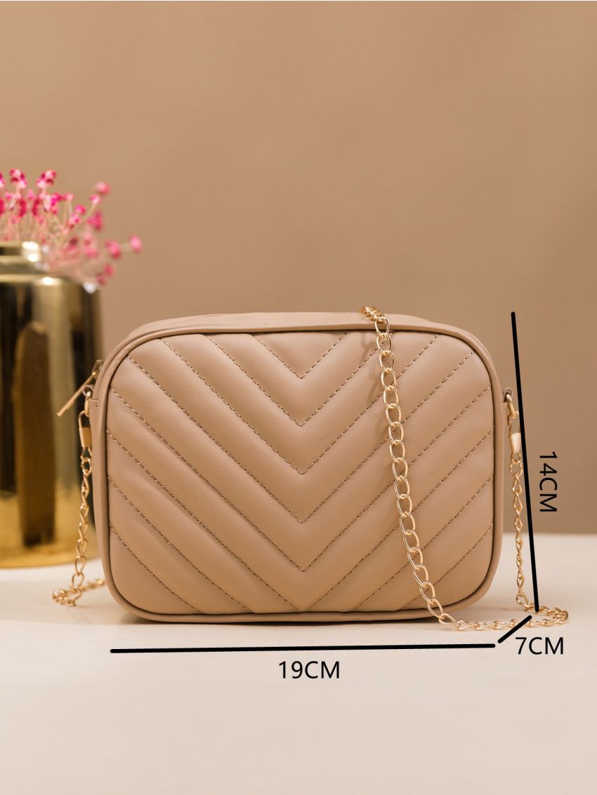 Mini Minimalist Chevron Chain Square Bag