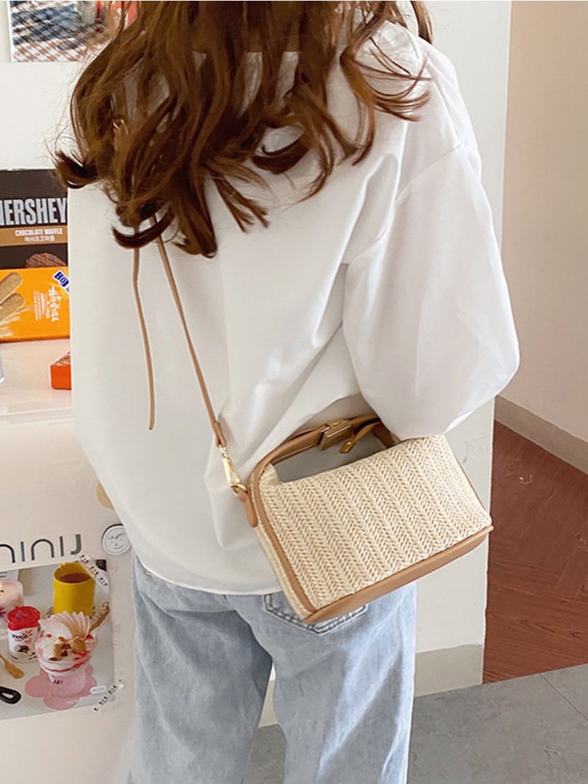 Mini Minimalist Top Handle Straw Bag
