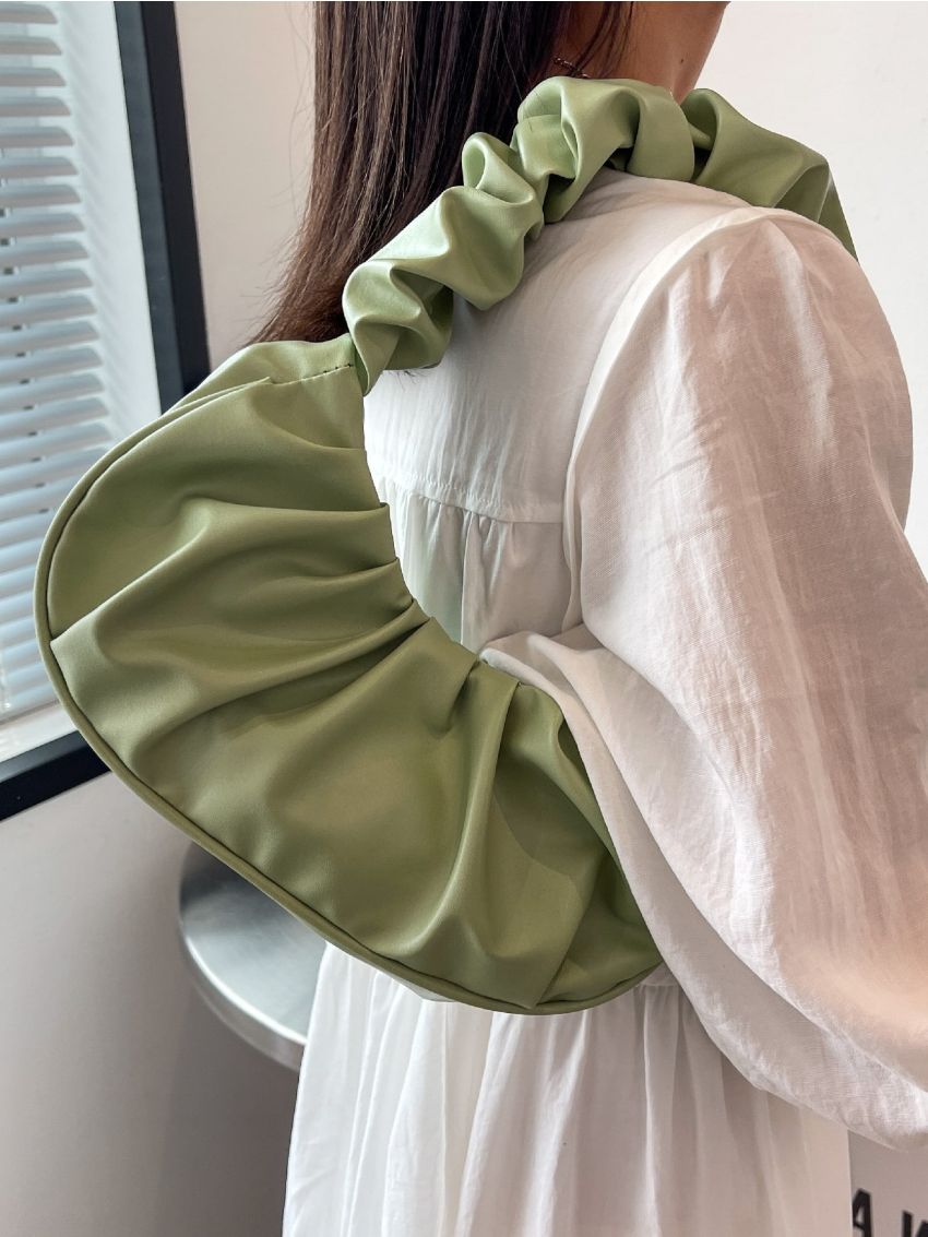 Minimalist Snap Button Ruched Bag